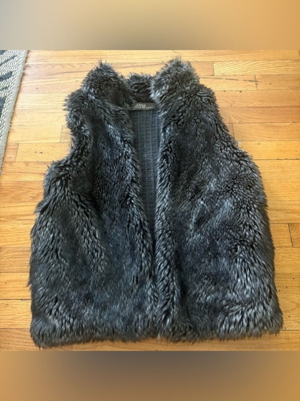 Zara TRF Faux Fur Vest Brown Open Front Cozy Layer Size M